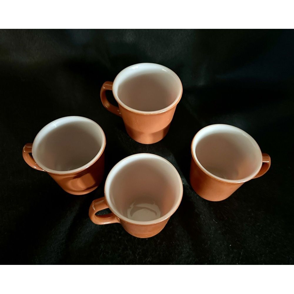 Vintage Set of 4 Corning Red/Copper Corelle Mugs Corningware Tableware NY USA - Picture 2 of 3